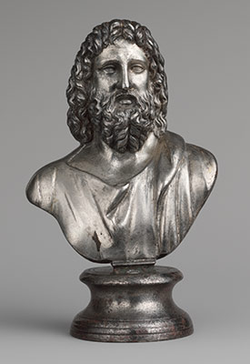 Silver bust of Serapis