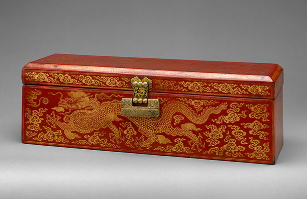 Sutra Box with Dragons amid Clouds
