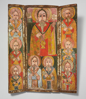 Icon Triptych: Ewost atéwos and Eight of His Disciples