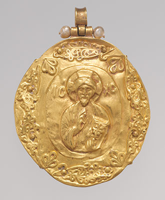 Pendant Brooch with Cameo of Enthroned Virgin and Child and Christ Pantokrator