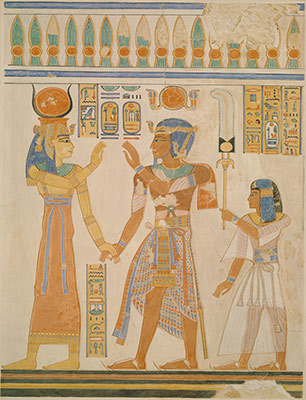 Ramesses III and Prince Amenherkhepeshef before Hathor