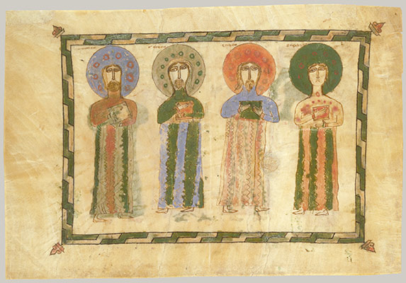 Leaf from a Gospel Book with Four Standing Evangelists