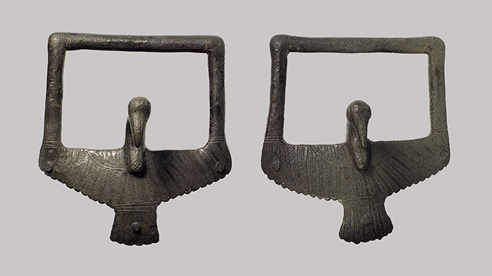 Pair of bird-shaped handles