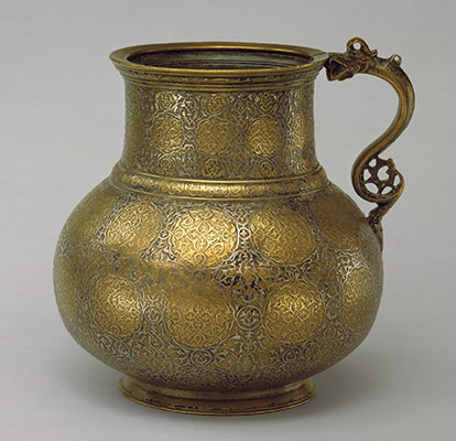 Dragon-handled jug with inscription