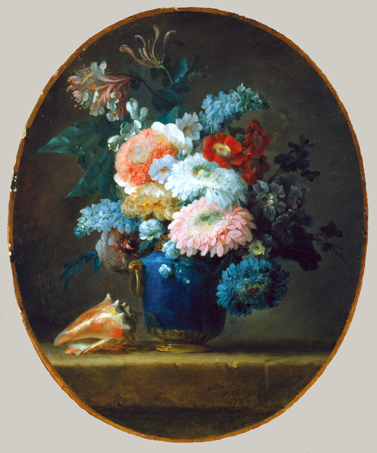 Vase Of Flowers And Conch Shell Anne Vallayer Coster 07 225
