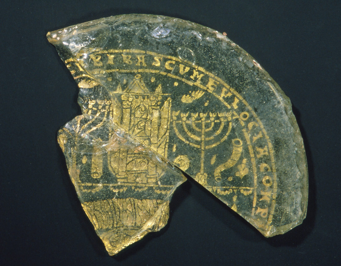 Bowl Fragments with Menorah, Shofar, and Torah Ark