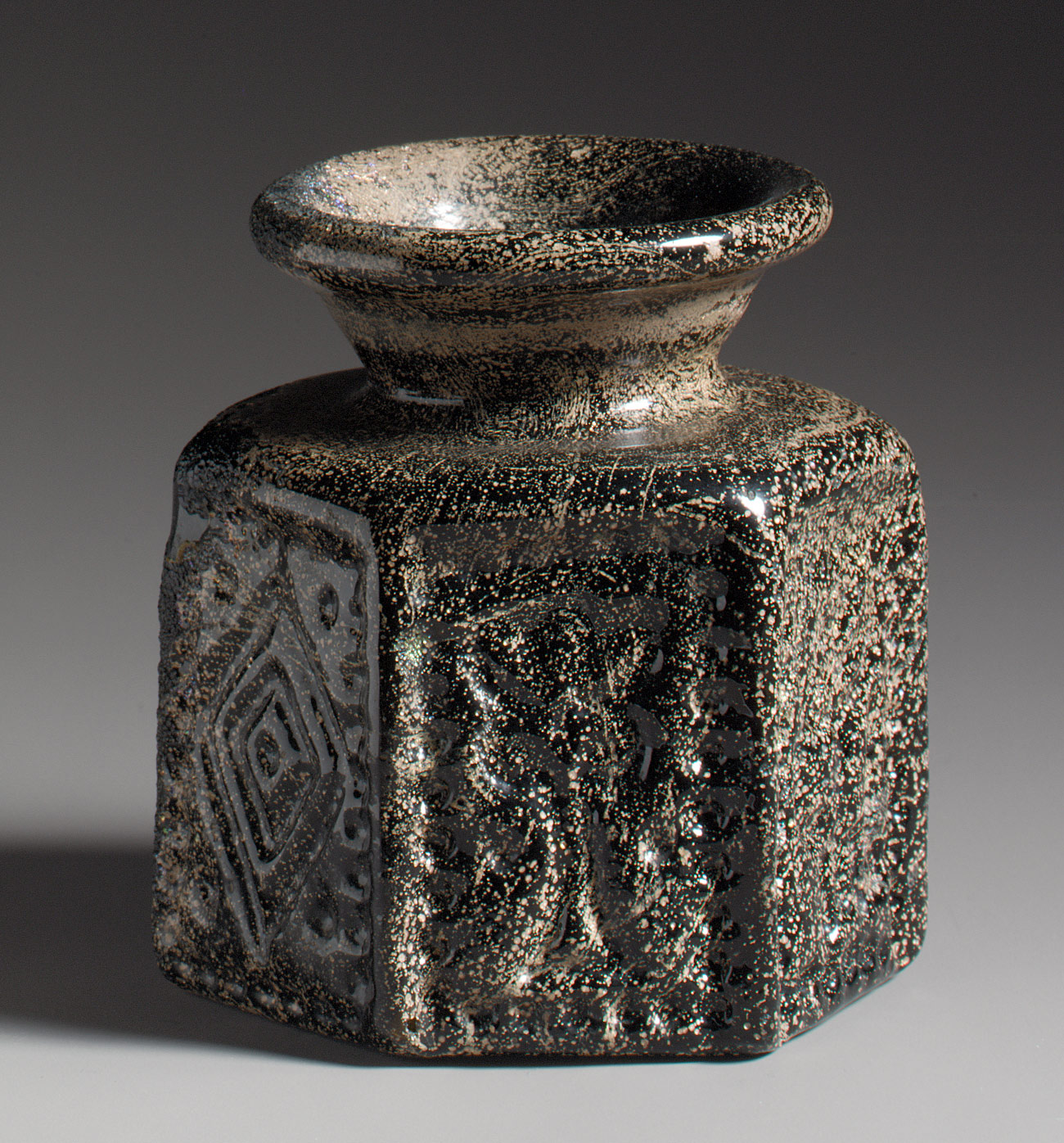 Hexagonal Pilgrims Jar with Jewish Symbol