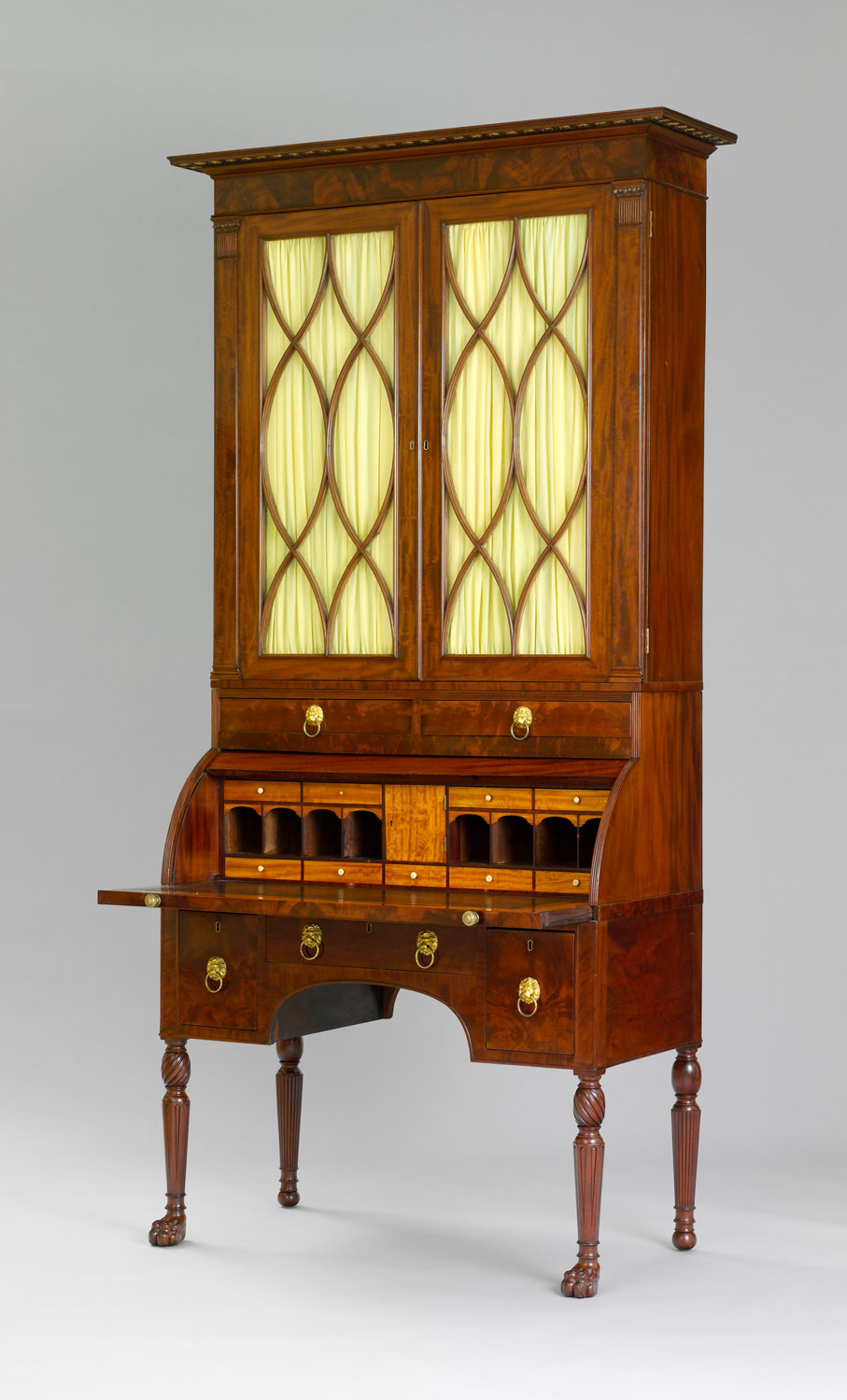 Cylinder Desk And Bookcase Attributed To Duncan Phyfe 1985 236