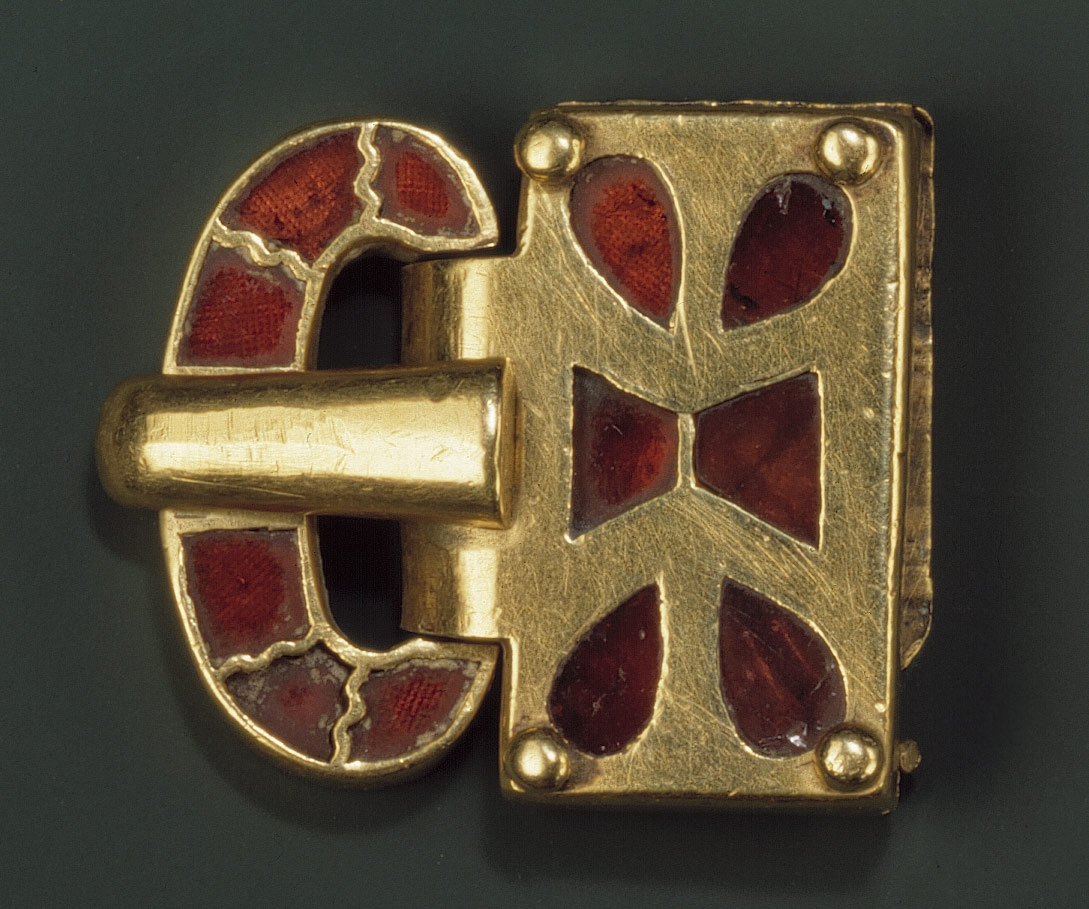 Gold Buckle with Garnets