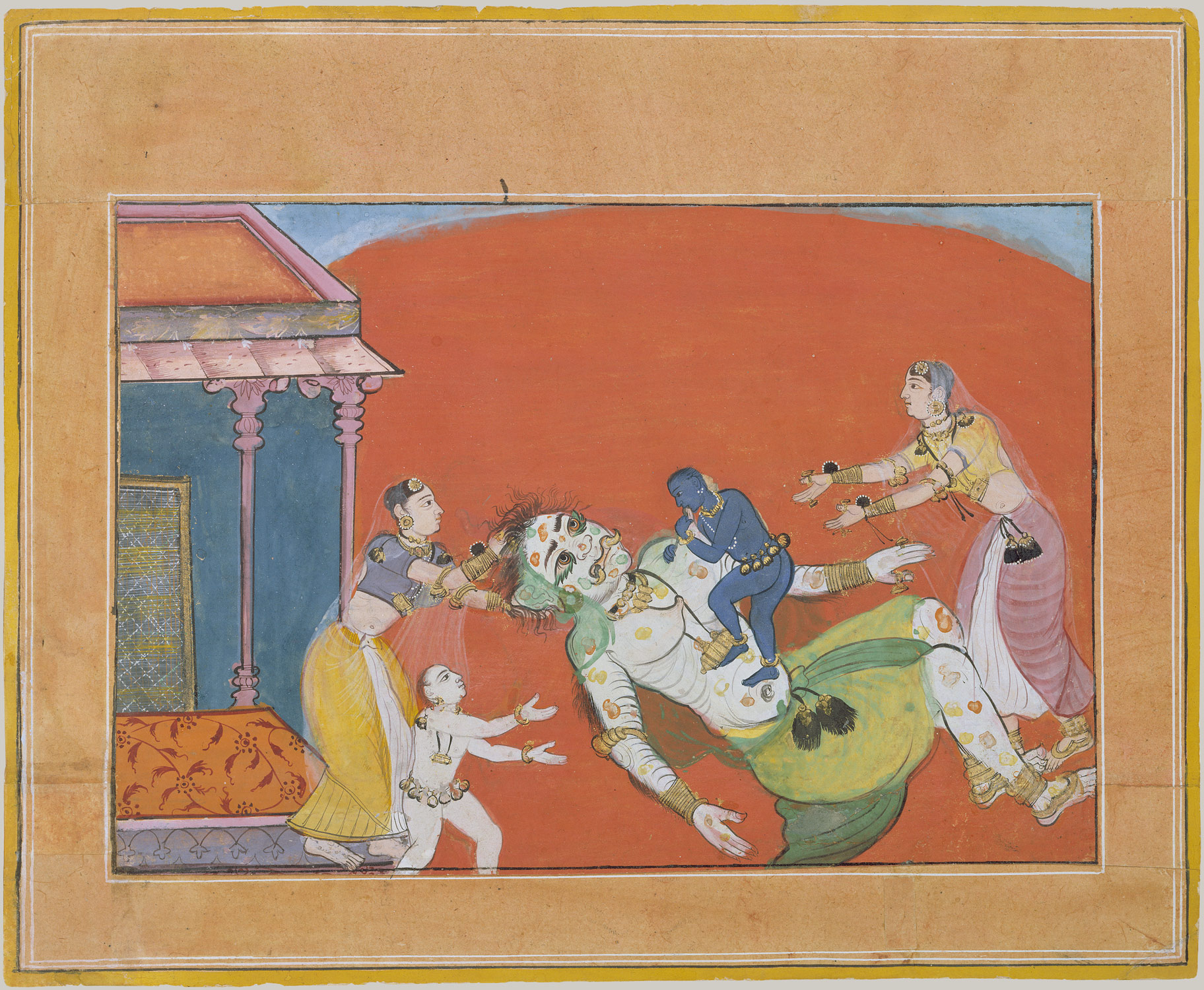 The Death Of The Demoness Putana Folio From A Bhagavata - 