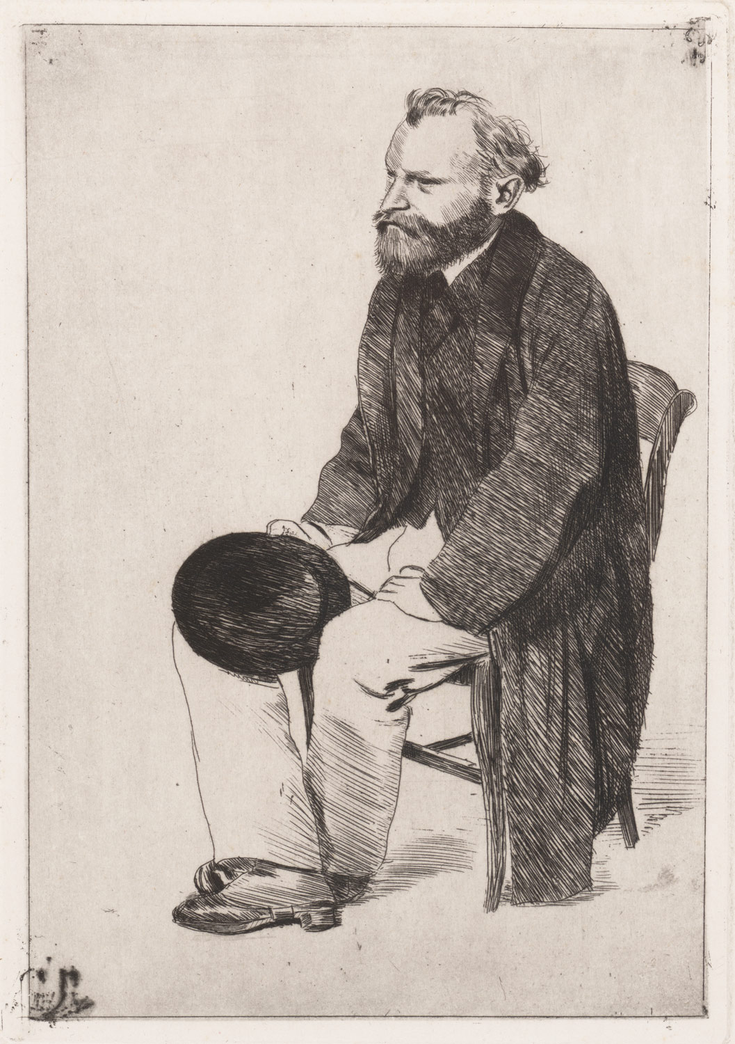 Manet Seated, Turned To The Left. Edgar Degas. 1861