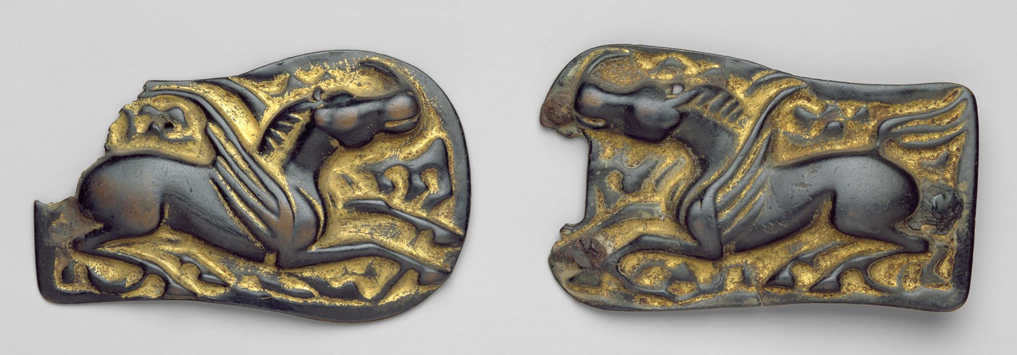 Pair of Belt Plaques with Winged Horses