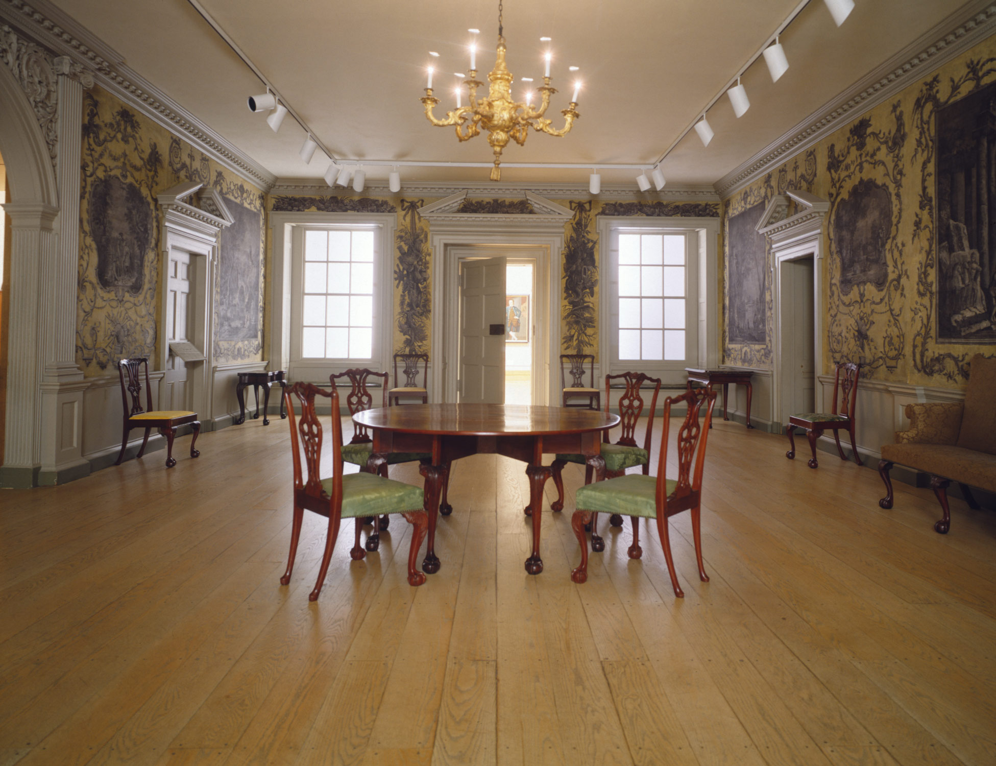 Woodwork And Wallpaper From The Great Hall Of Van Rensselaer