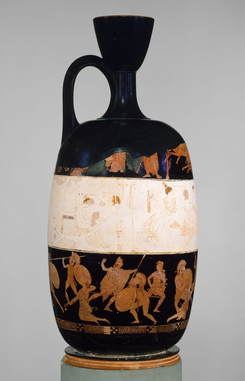 Terracotta Lekythos Oil Flask Attributed To The Eretria