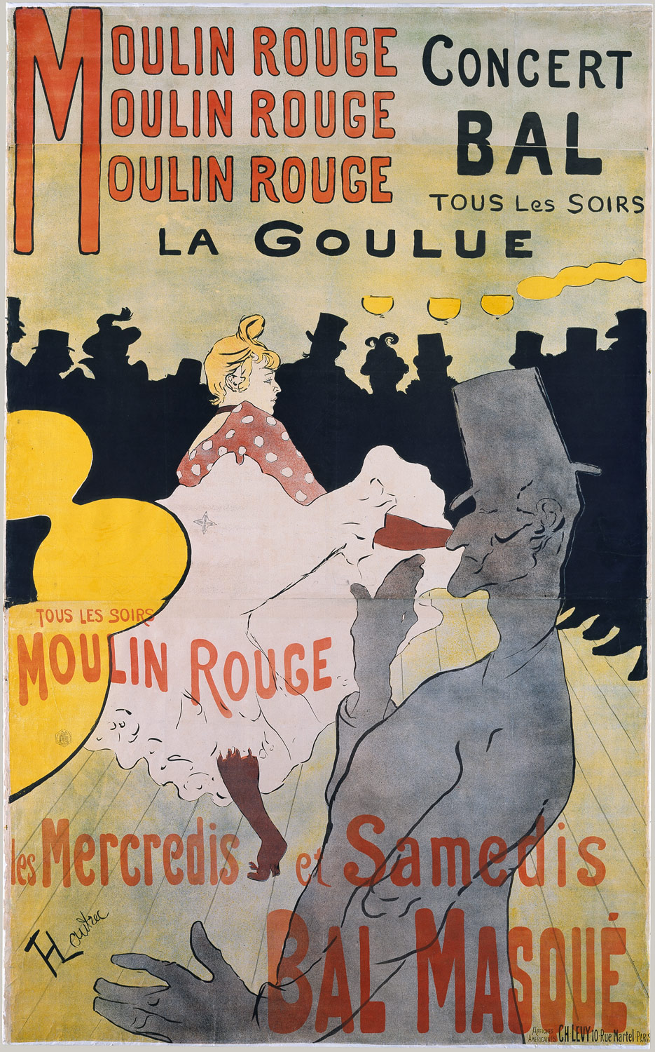 Moulin Rouge:  La Goulue, 
    ArtistHenri de Toulouse-LautrecPrinterAffiches Américaines, Charles Lévy,Prints, Posters