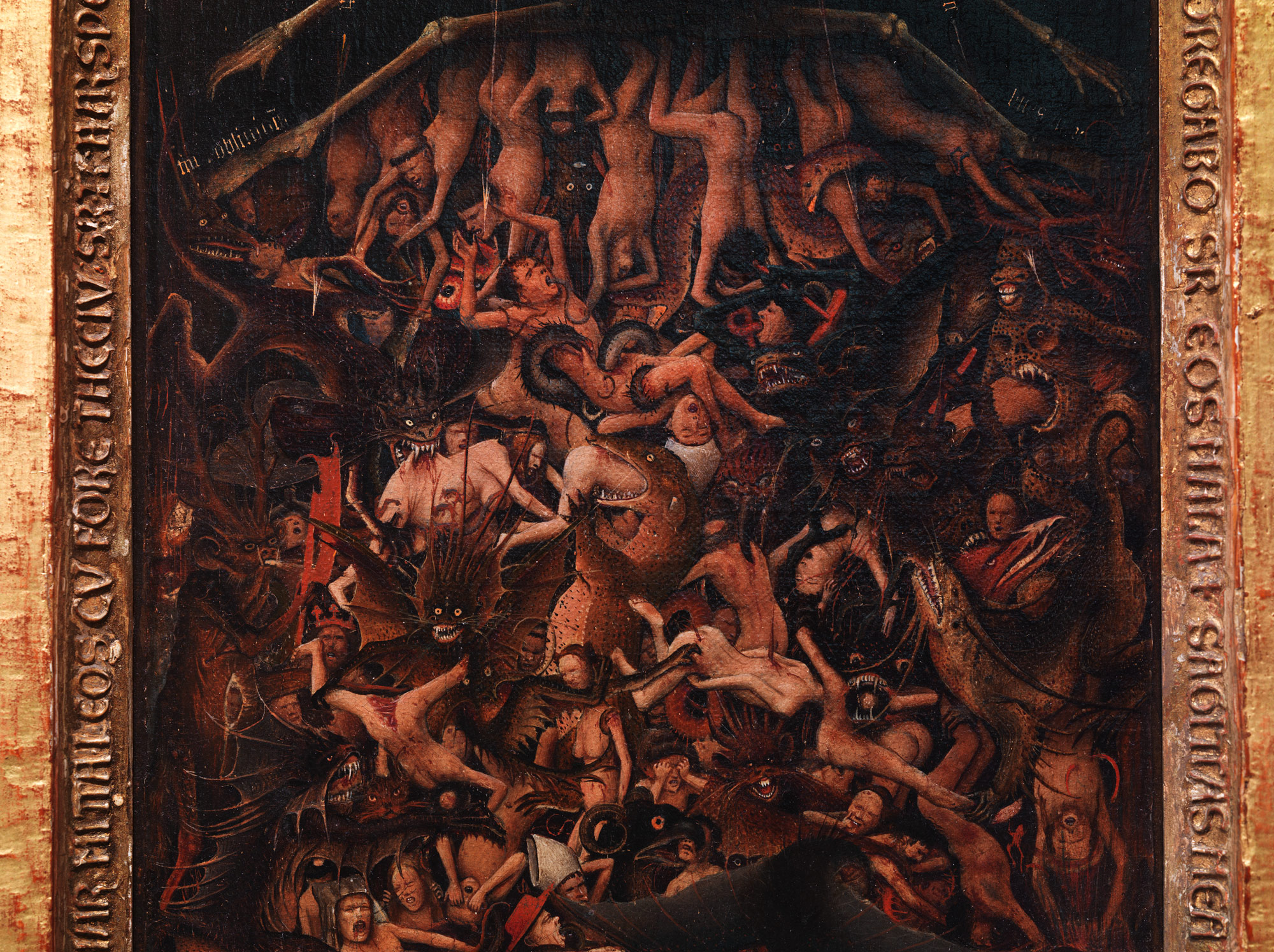 Огненная пыточная для грешников 6. Картина ад Ганса Мемлинга. Ван Эйк страшный суд. Ганс Мемлинг мучение грешников в аду.