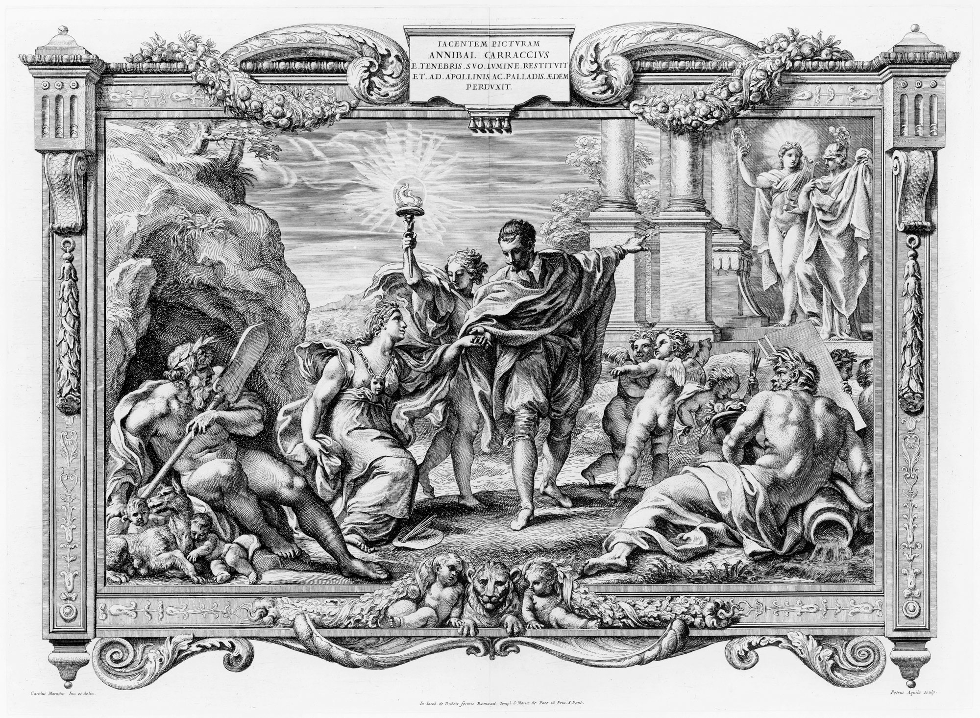 Captions; Annibale Carracci Introduces Painting to Apollo and Minerva ');