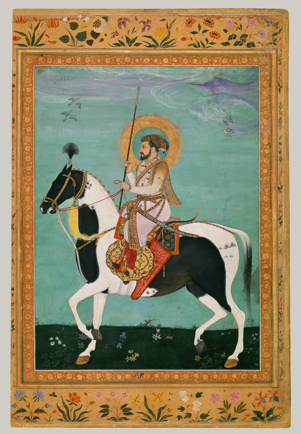 Shah Jahan on Horseback, Folio from the Shah Jahan Album