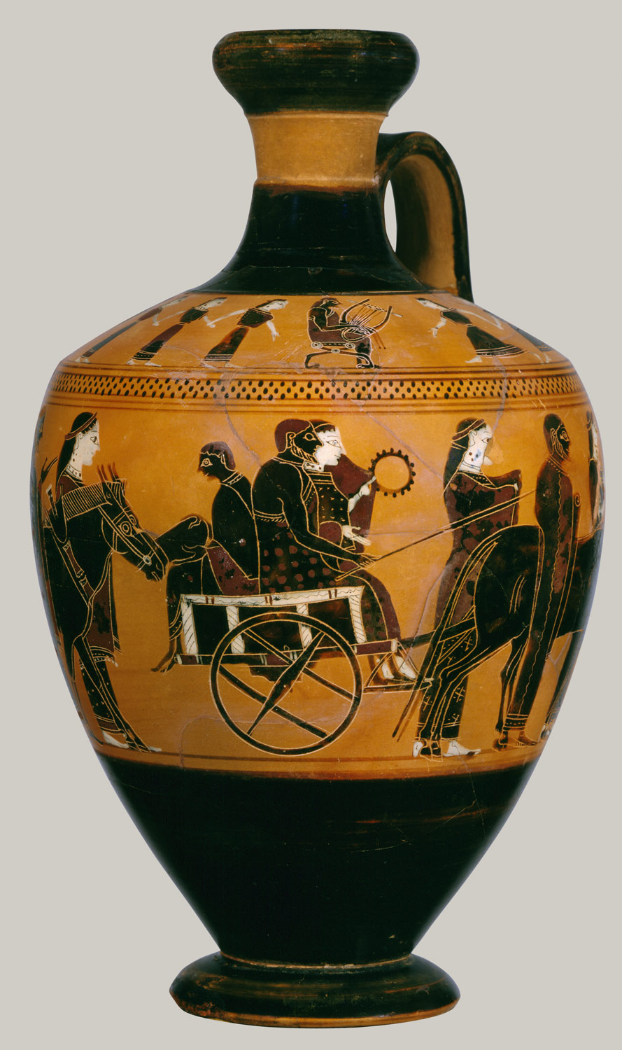 Terracotta Lekythos Oil Flask Attributed To The Amasis Painter