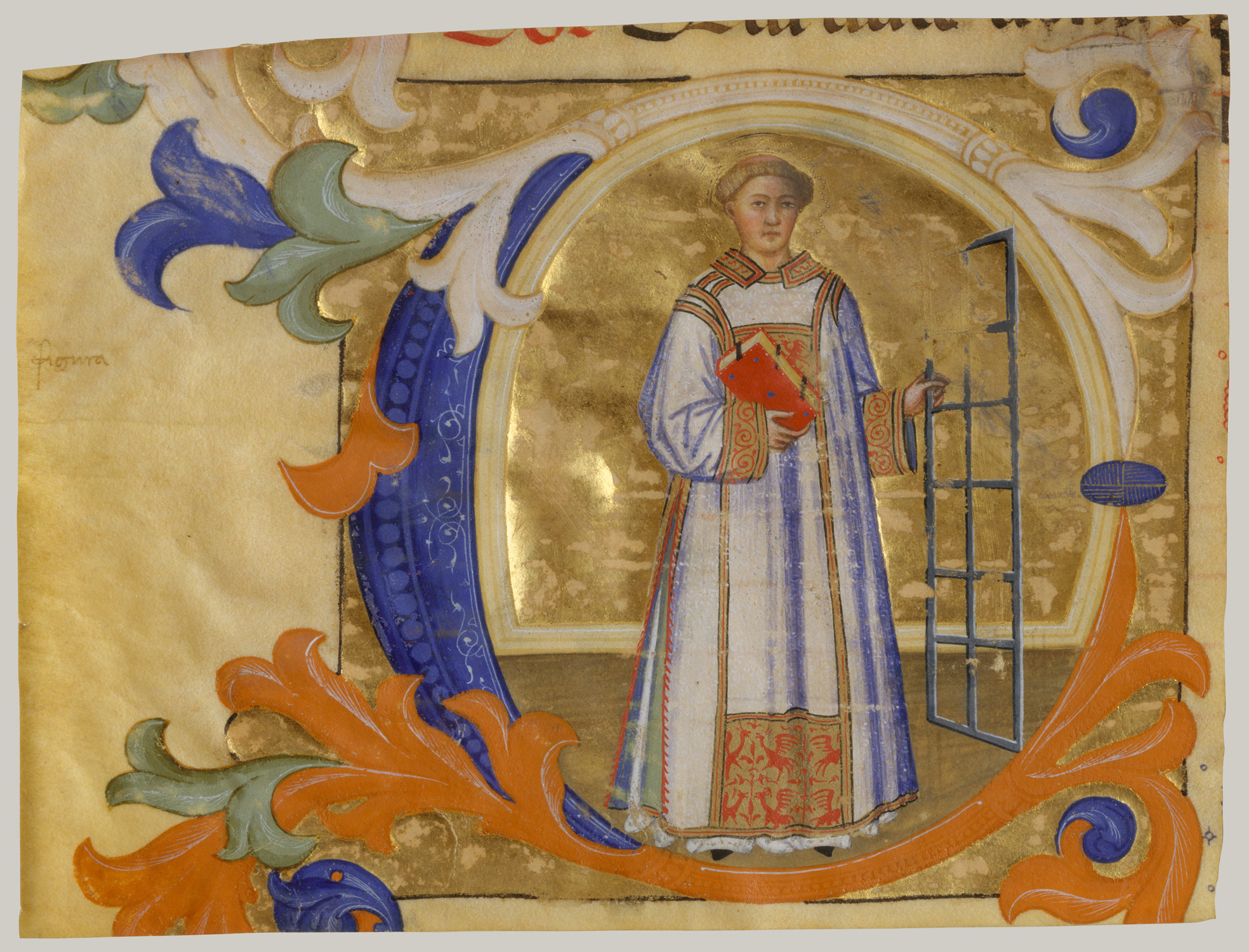 manuscript illumination with saint