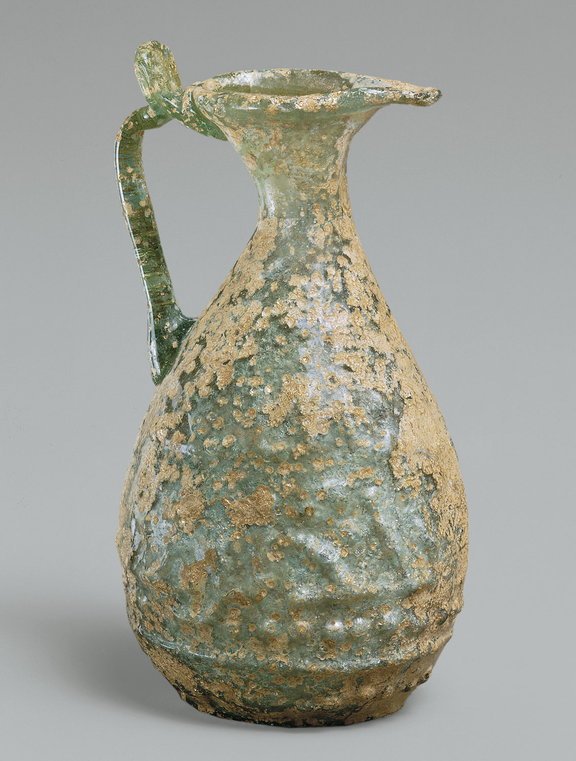 Ewer with Molded Inscription, ,Glass